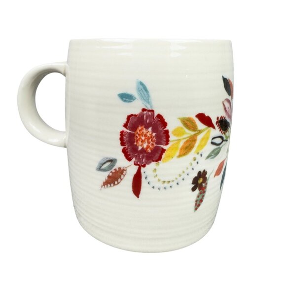 Letter N Anthropologie Starla Halfmann Monogram  Coffee Tea Cup Mug Floral - Picture 3 of 6